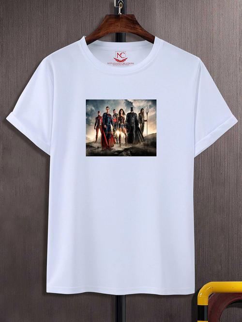 unisex white polyester graphic print t-shirt - 20856490 -  Standard Image - 0