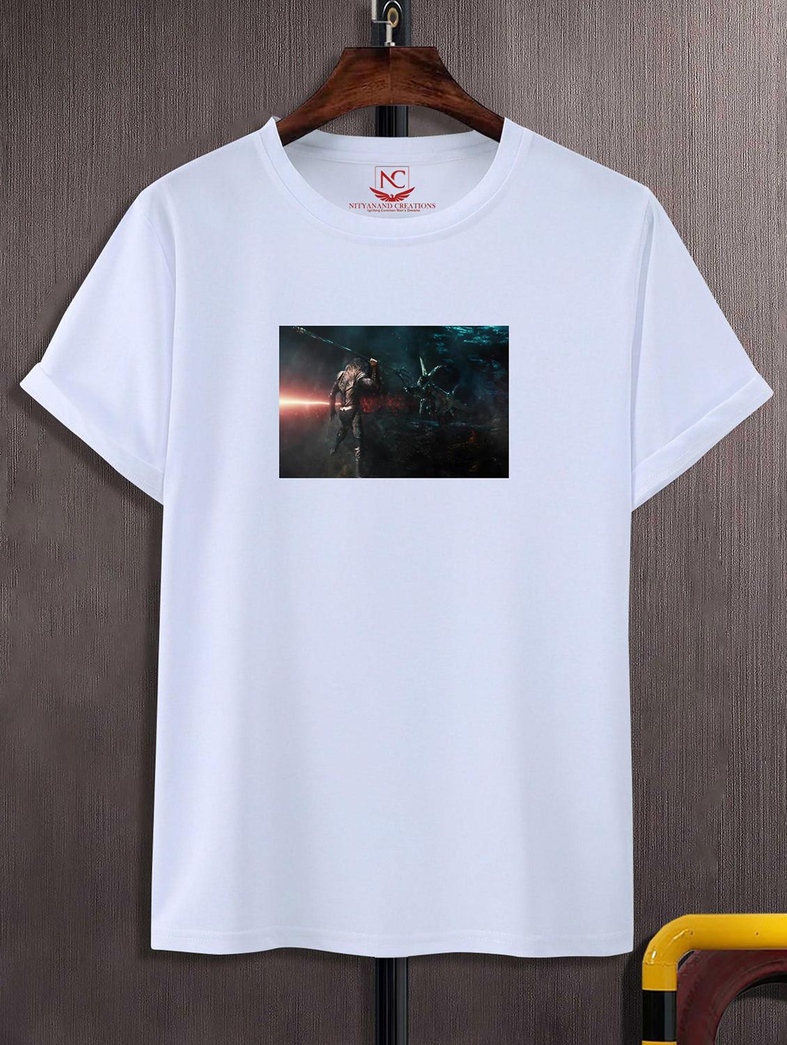 unisex white polyester graphic print t-shirt - 20856491 - Zoom Image - 0