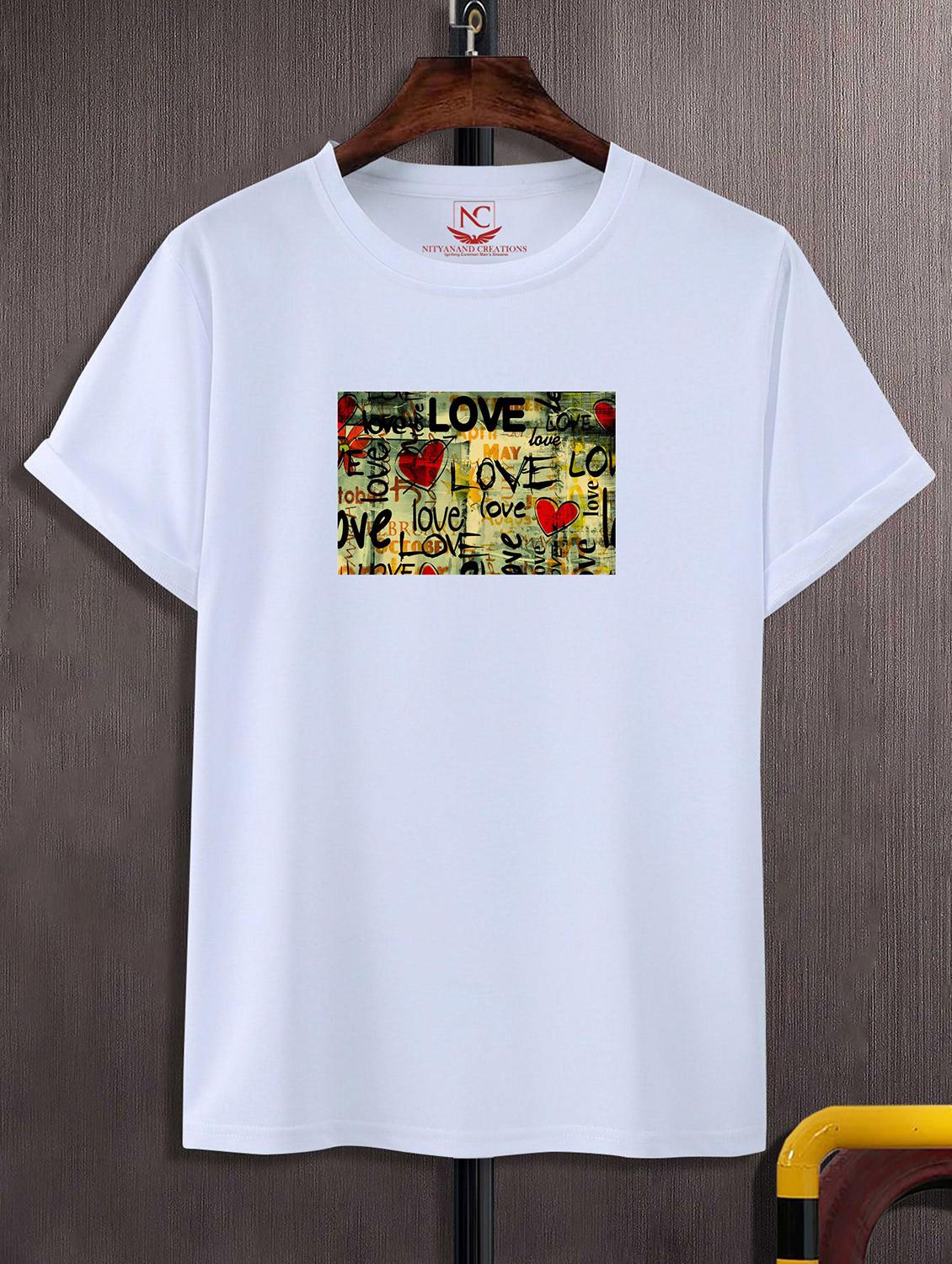 unisex white polyester graphic print t-shirt - 20856495 - Zoom Image - 0