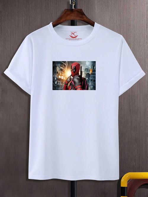 unisex white polyester graphic print t-shirt - 20856504 -  Standard Image - 0