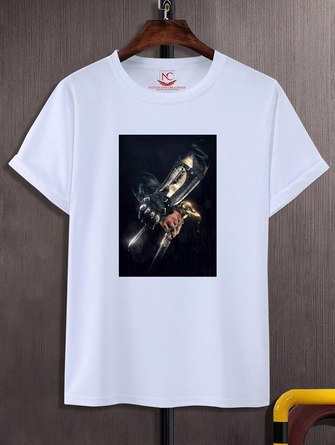 unisex white polyester graphic print t-shirt - 20856507 -  Zoom Image - 0