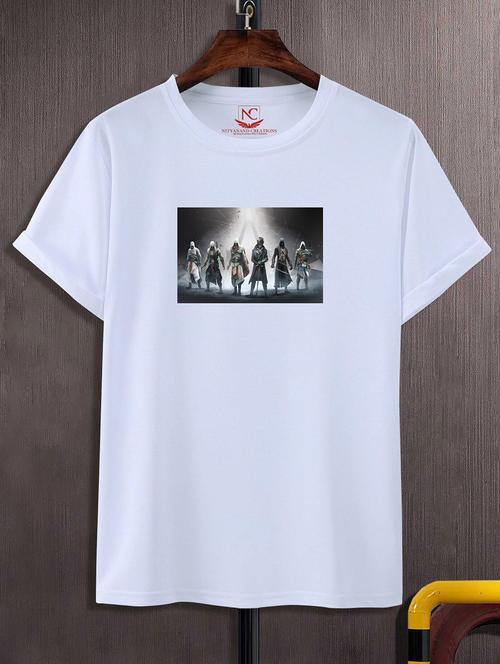 unisex white polyester graphic print t-shirt - 20856510 -  Standard Image - 0