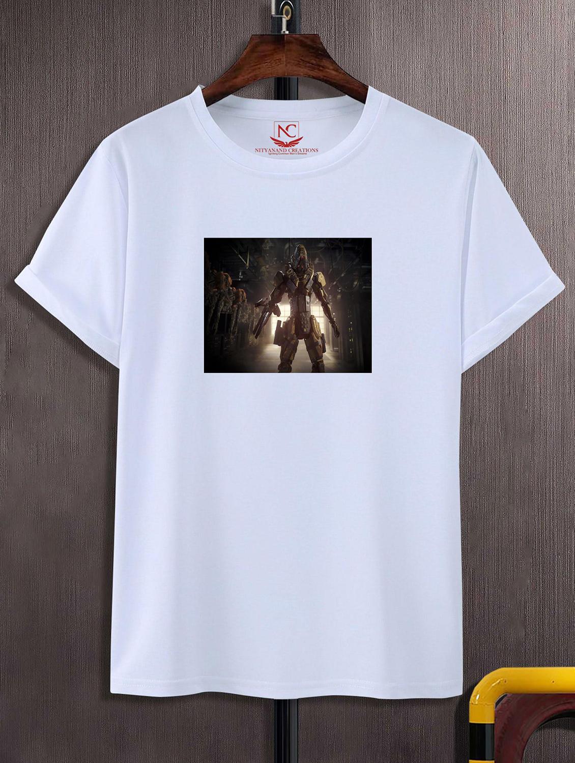 unisex white polyester graphic print t-shirt - 20856513 -  Zoom Image - 0