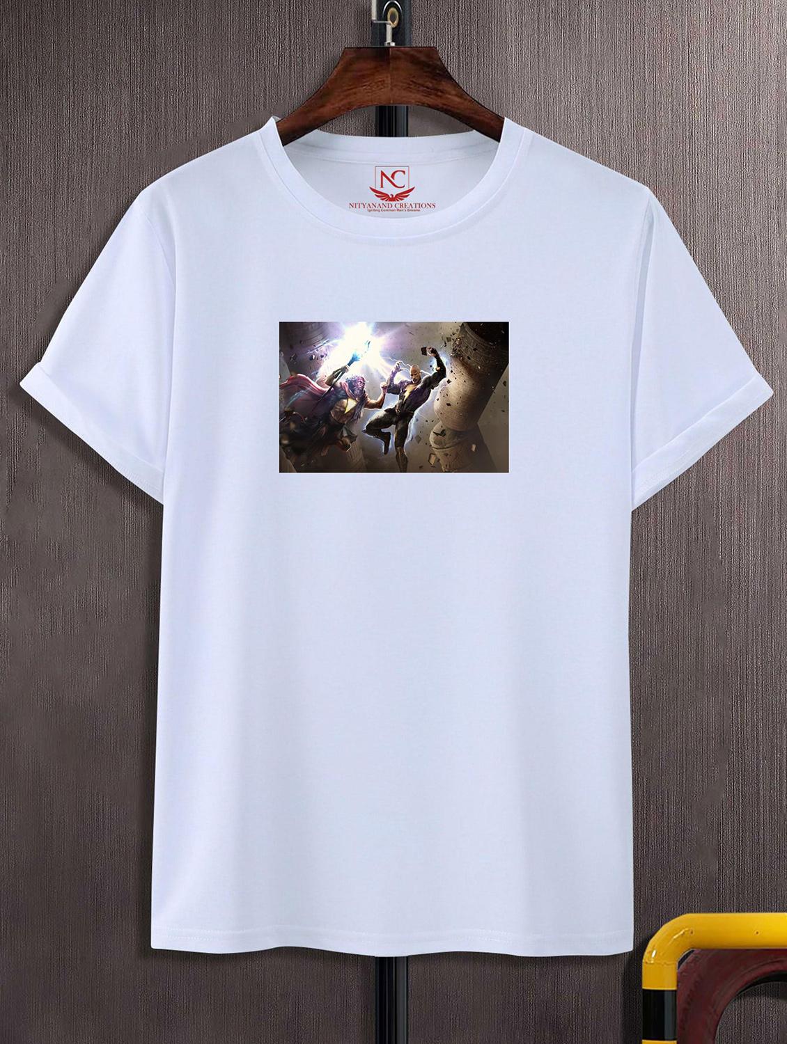 unisex white polyester graphic print t-shirt - 20856521 - Zoom Image - 0