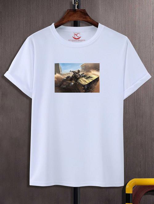 unisex white graphic printed t-shirt - 20856536 - Standard Image - 0