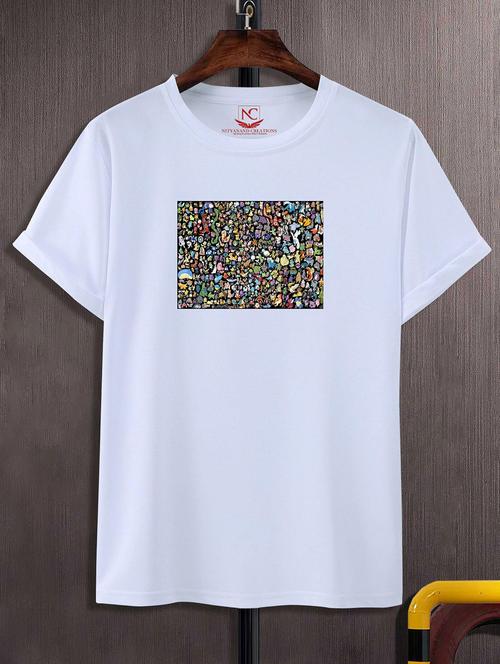 unisex white polyester graphic print t-shirt - 20856537 -  Standard Image - 0