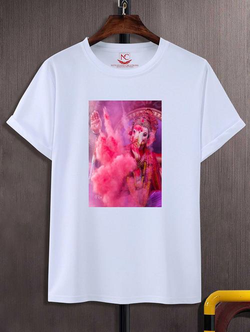 unisex white graphic printed t-shirt - 20856541 -  Standard Image - 0