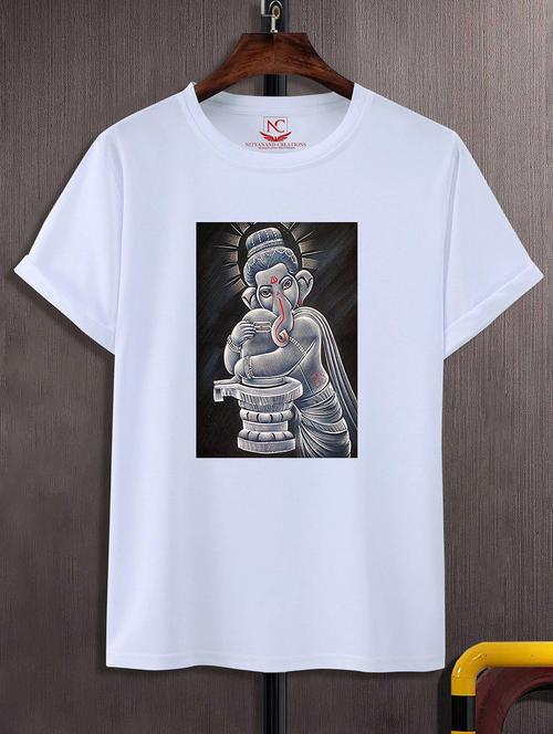 unisex white graphic printed t-shirt - 20856544 -  Standard Image - 0