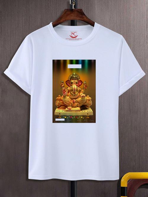 unisex white graphic printed t-shirt - 20856545 - Standard Image - 0