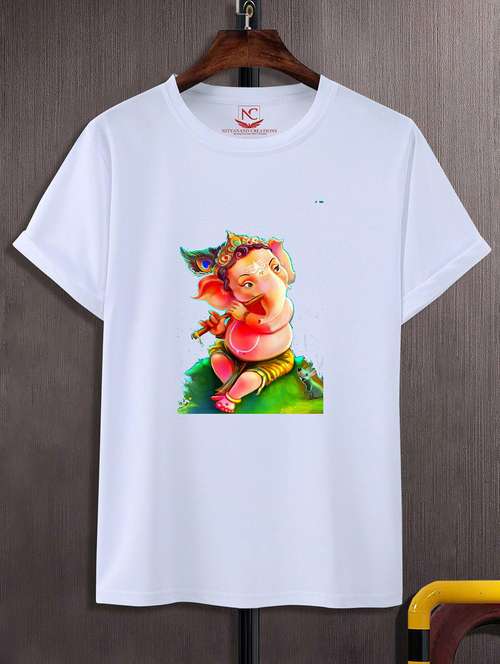 unisex white graphic printed t-shirt - 20856546 -  Standard Image - 0