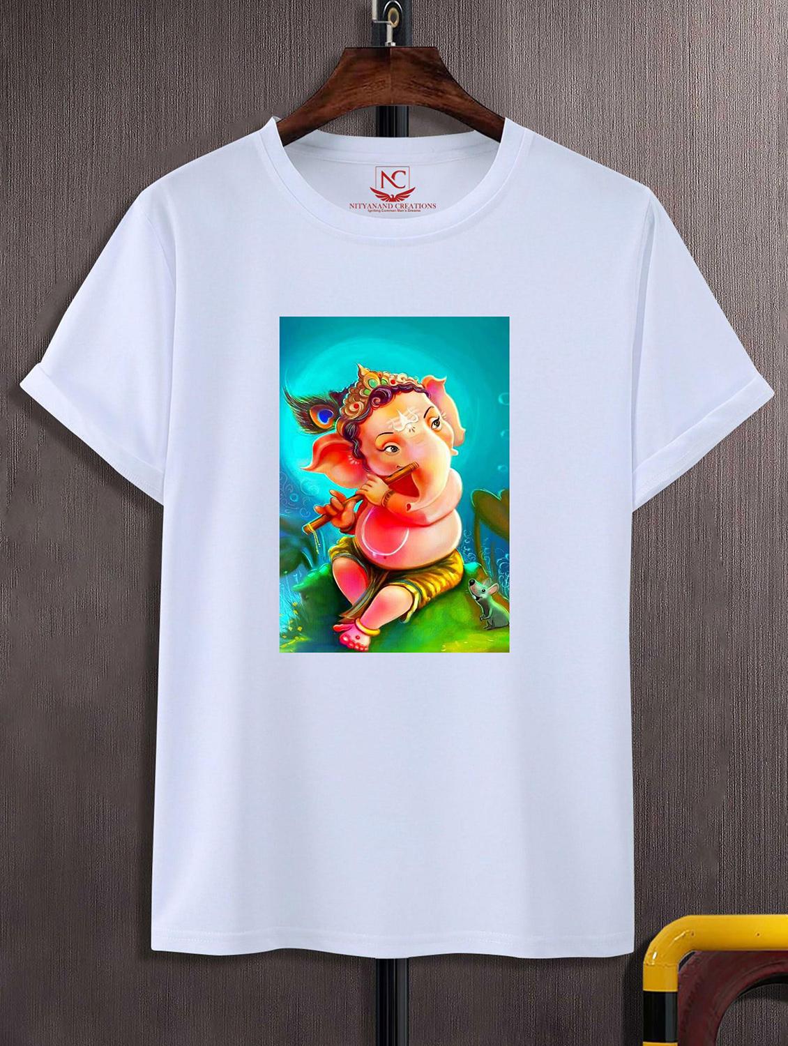 unisex white polyester graphic print t-shirt - 20856548 -  Zoom Image - 0