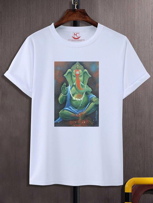 unisex white polyester graphic print t-shirt - 20856549 -  Standard Image - 0