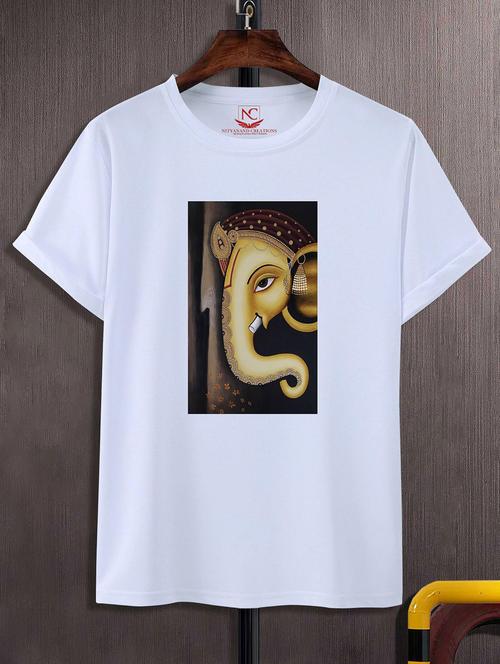 unisex white polyester graphic print t-shirt - 20856551 -  Standard Image - 0