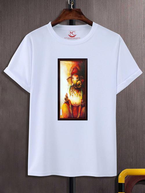 unisex white polyester graphic print t-shirt - 20856552 -  Standard Image - 0