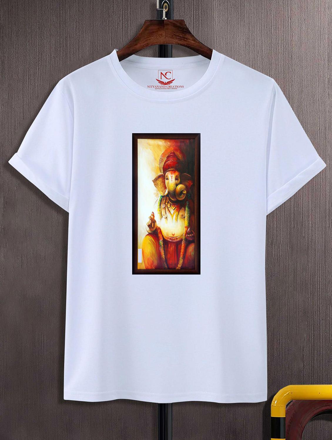 unisex white polyester graphic print t-shirt - 20856552 -  Zoom Image - 0