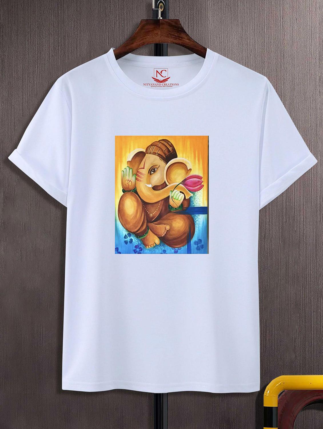 unisex white polyester graphic print t-shirt - 20856553 - Zoom Image - 0