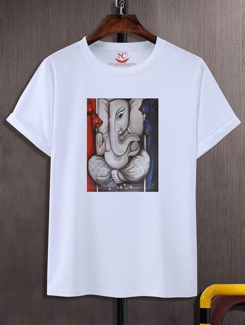 unisex white polyester graphic print t-shirt - 20856554 -  Standard Image - 0