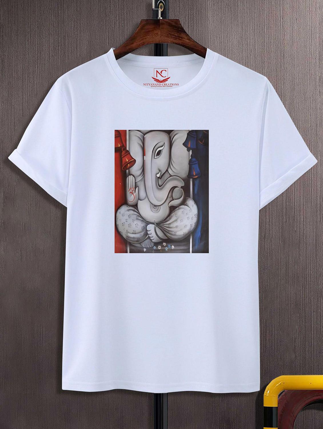 unisex white polyester graphic print t-shirt - 20856554 -  Zoom Image - 0