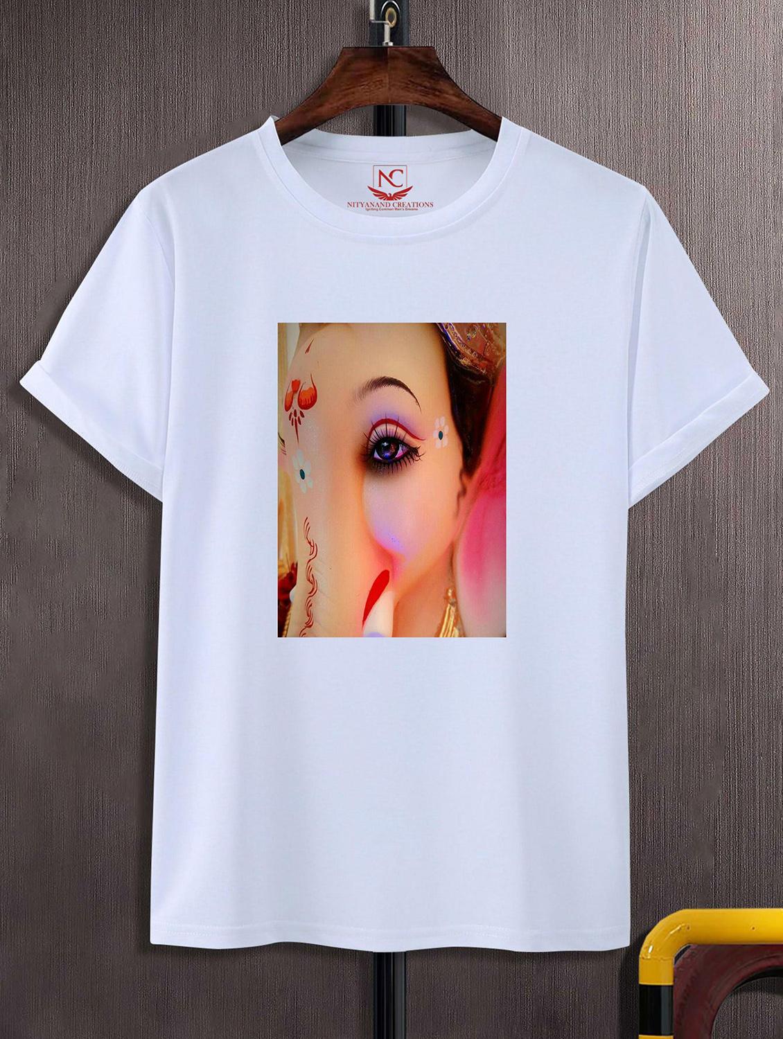 unisex white polyester graphic print t-shirt - 20856555 - Zoom Image - 0