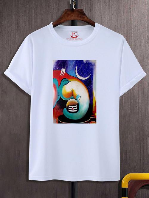 unisex white polyester graphic print t-shirt - 20856561 -  Standard Image - 0