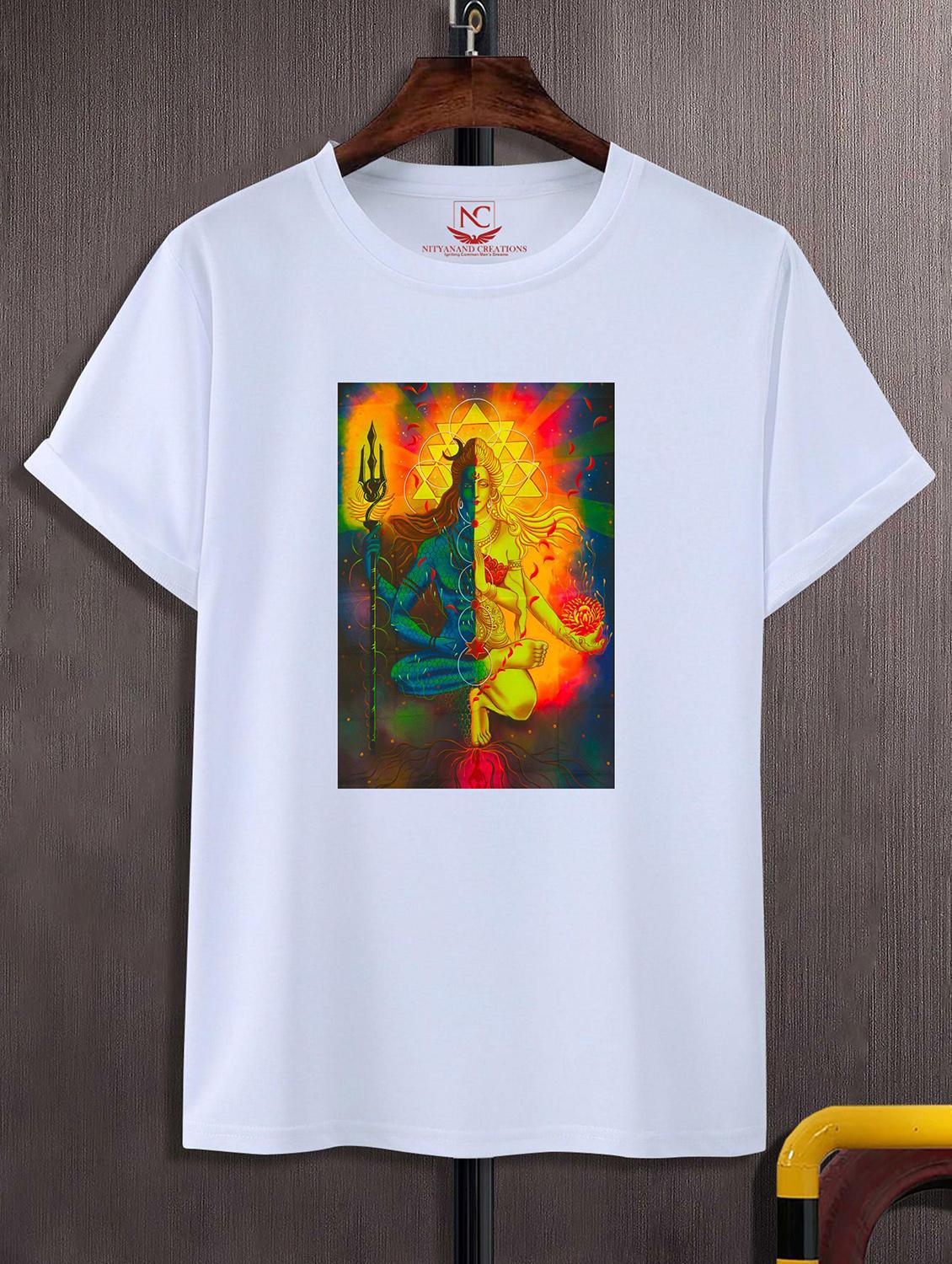 unisex white polyester graphic print t-shirt - 20856562 -  Zoom Image - 0