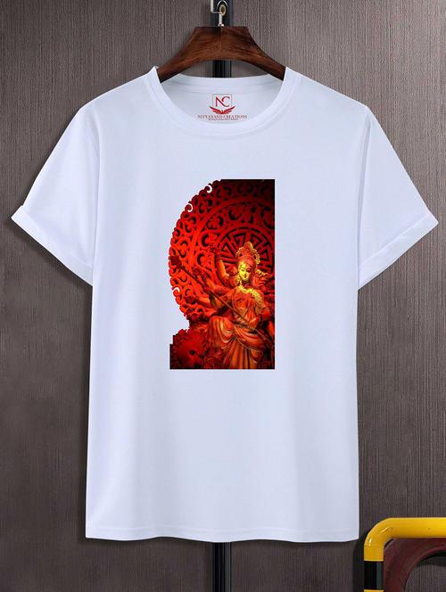 unisex white graphic printed t-shirt - 20856563 -  Standard Image - 0
