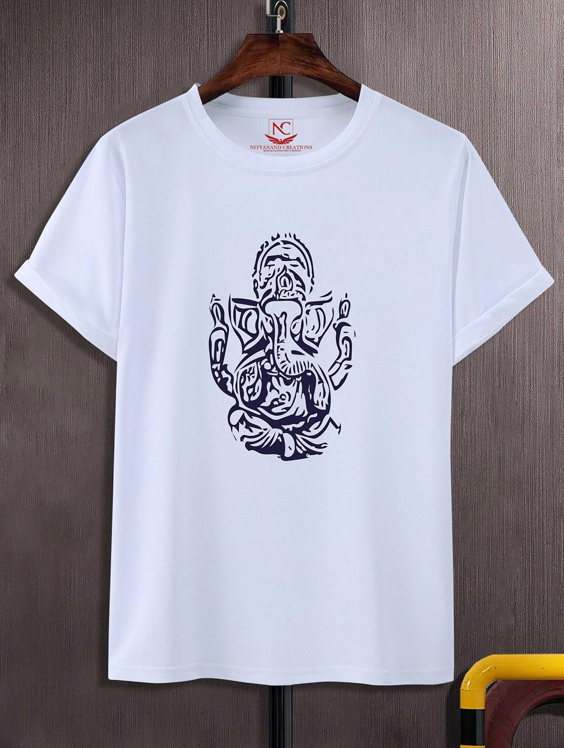 unisex white polyester graphic print t-shirt - 20856565 - Zoom Image - 0