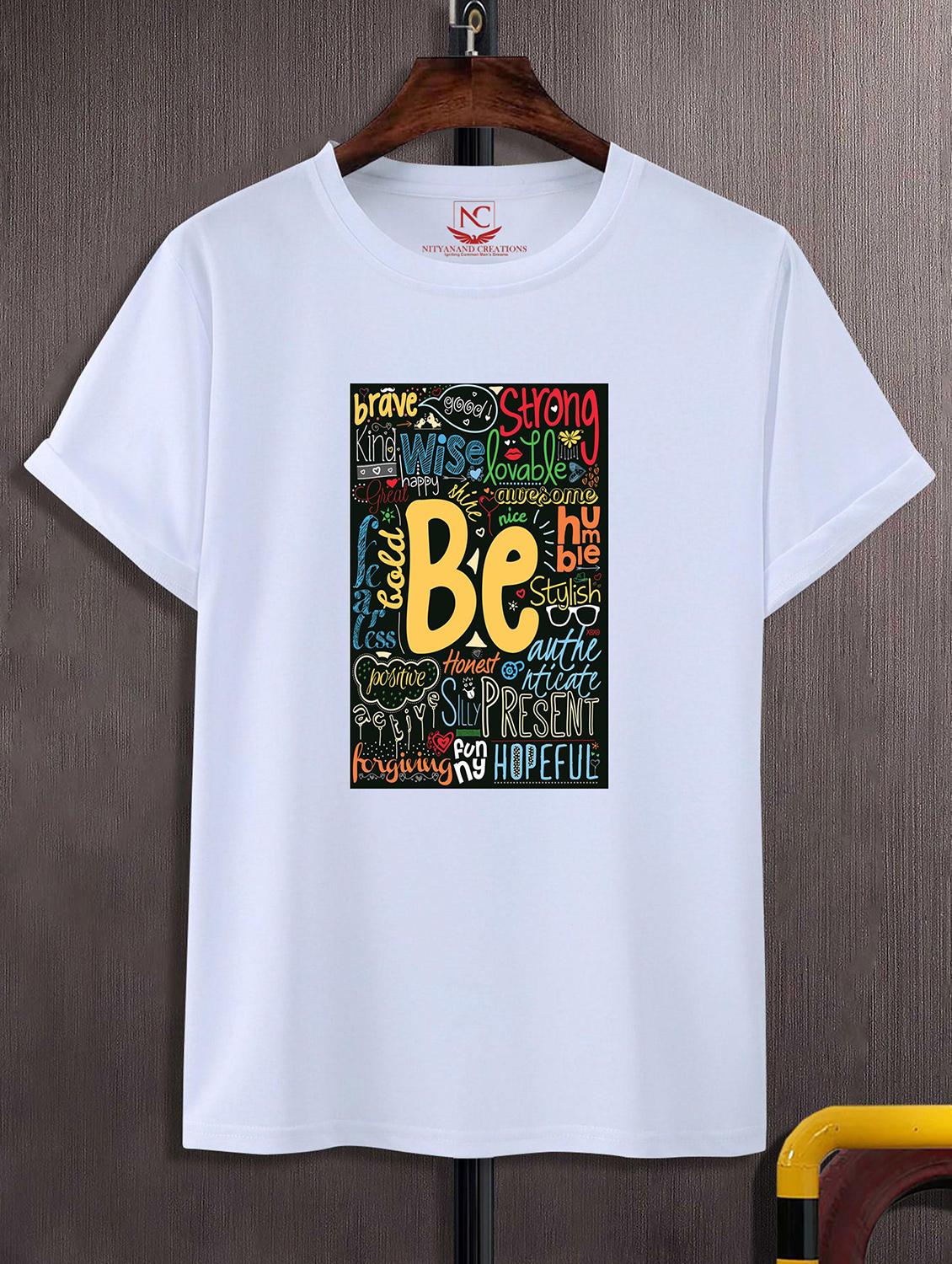 unisex white polyester graphic print t-shirt - 20856569 - Zoom Image - 0