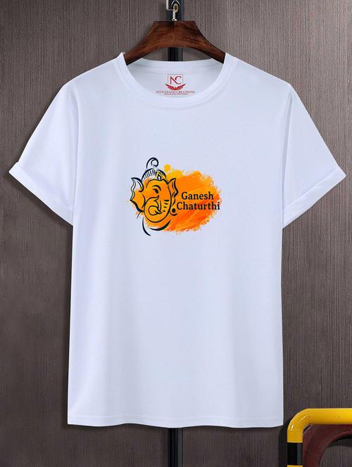 unisex white graphic printed t-shirt - 20856579 - Standard Image - 0