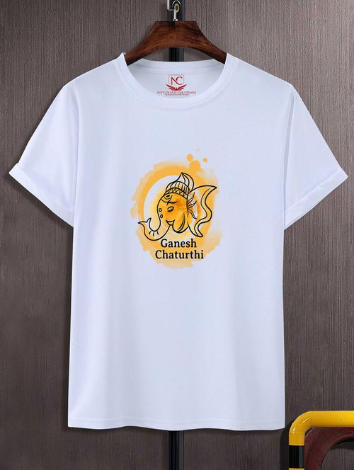 unisex white graphic printed t-shirt - 20856580 -  Standard Image - 0