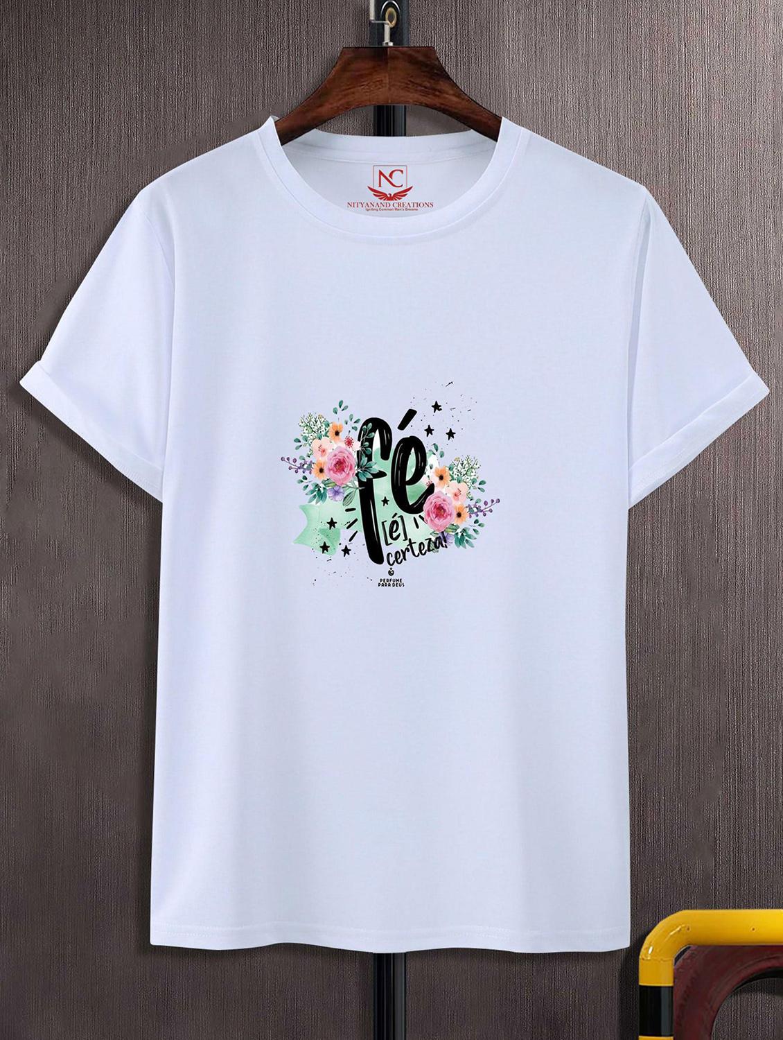 unisex white graphic printed t-shirt - 20856583 -  Zoom Image - 0