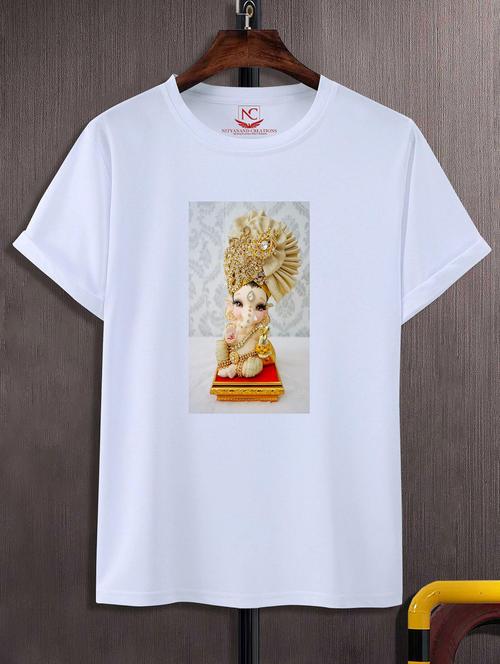 unisex white polyester graphic print t-shirt - 20856588 -  Standard Image - 0