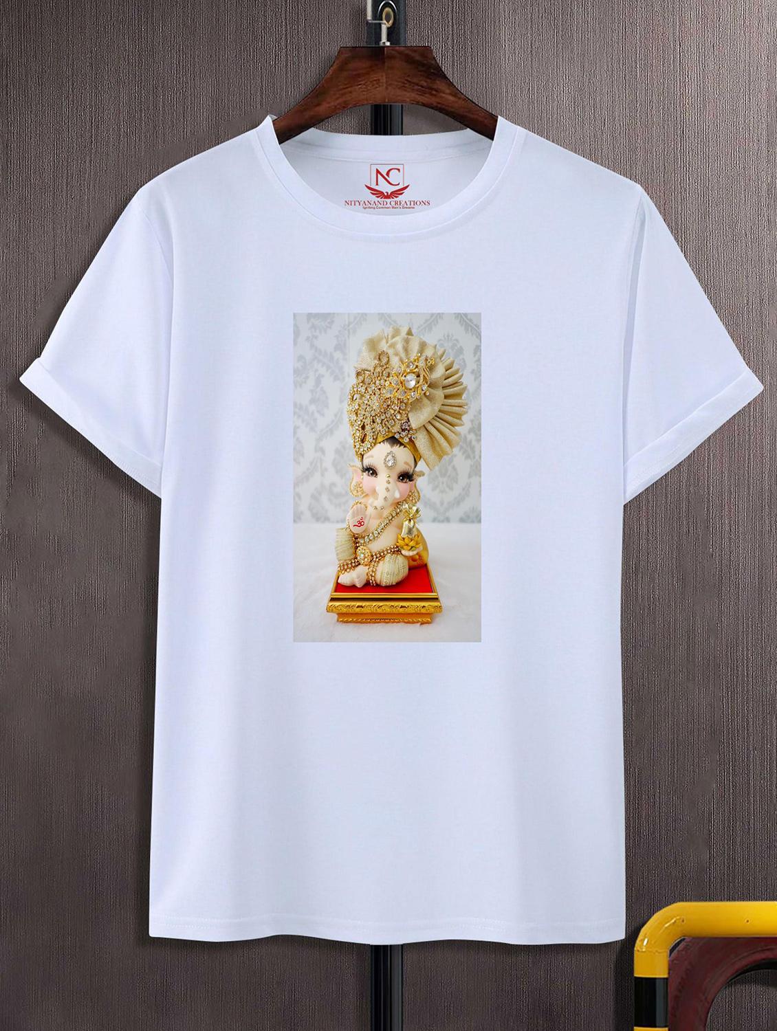 unisex white polyester graphic print t-shirt - 20856588 -  Zoom Image - 0