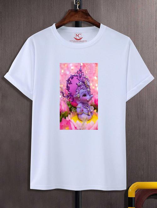 unisex white polyester graphic print t-shirt - 20856592 -  Standard Image - 0