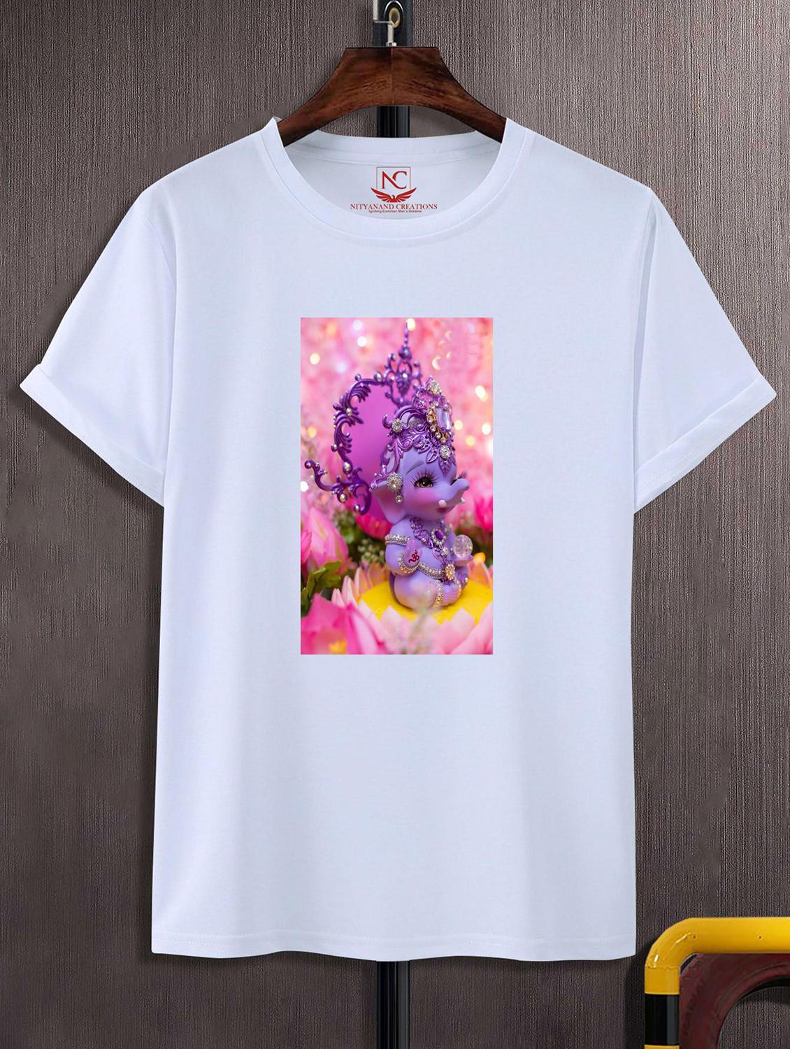 unisex white polyester graphic print t-shirt - 20856592 -  Zoom Image - 0