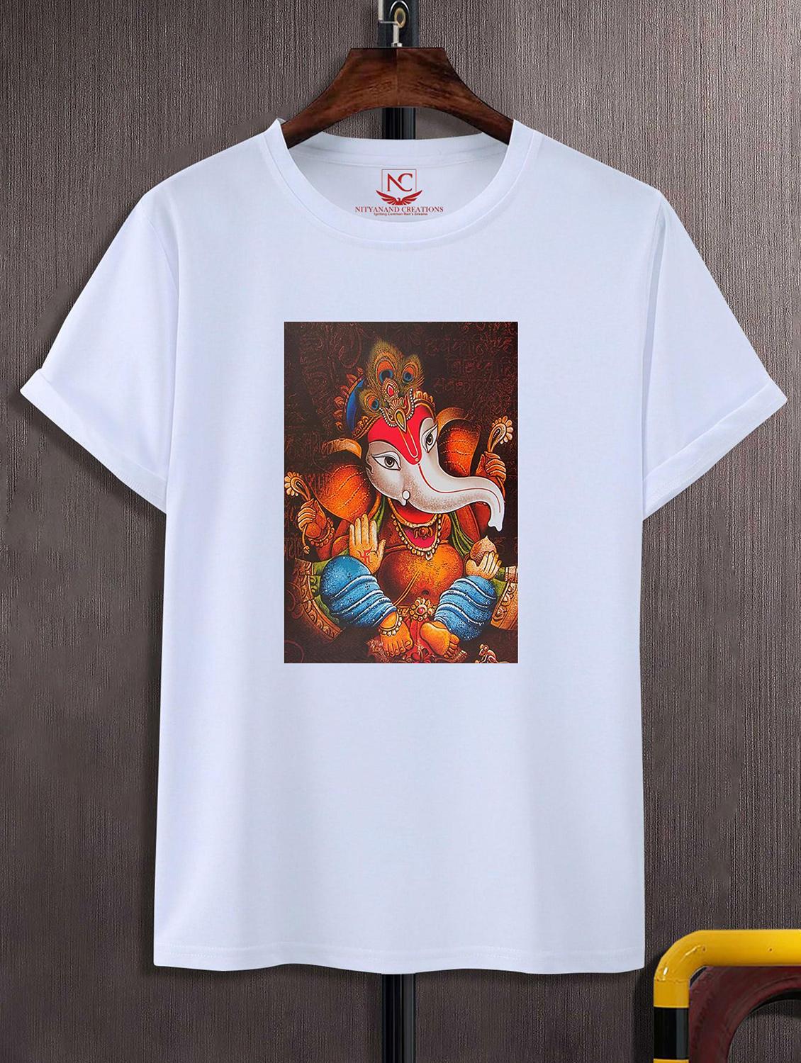 unisex white polyester graphic print t-shirt - 20856598 - Zoom Image - 0