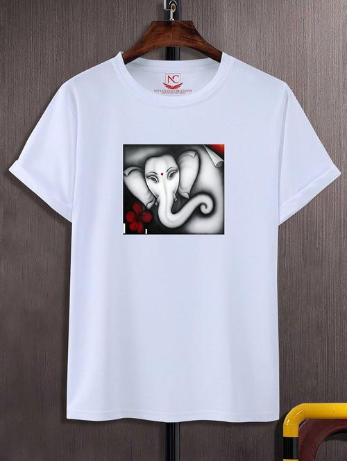 unisex white polyester graphic print t-shirt - 20856600 -  Standard Image - 0