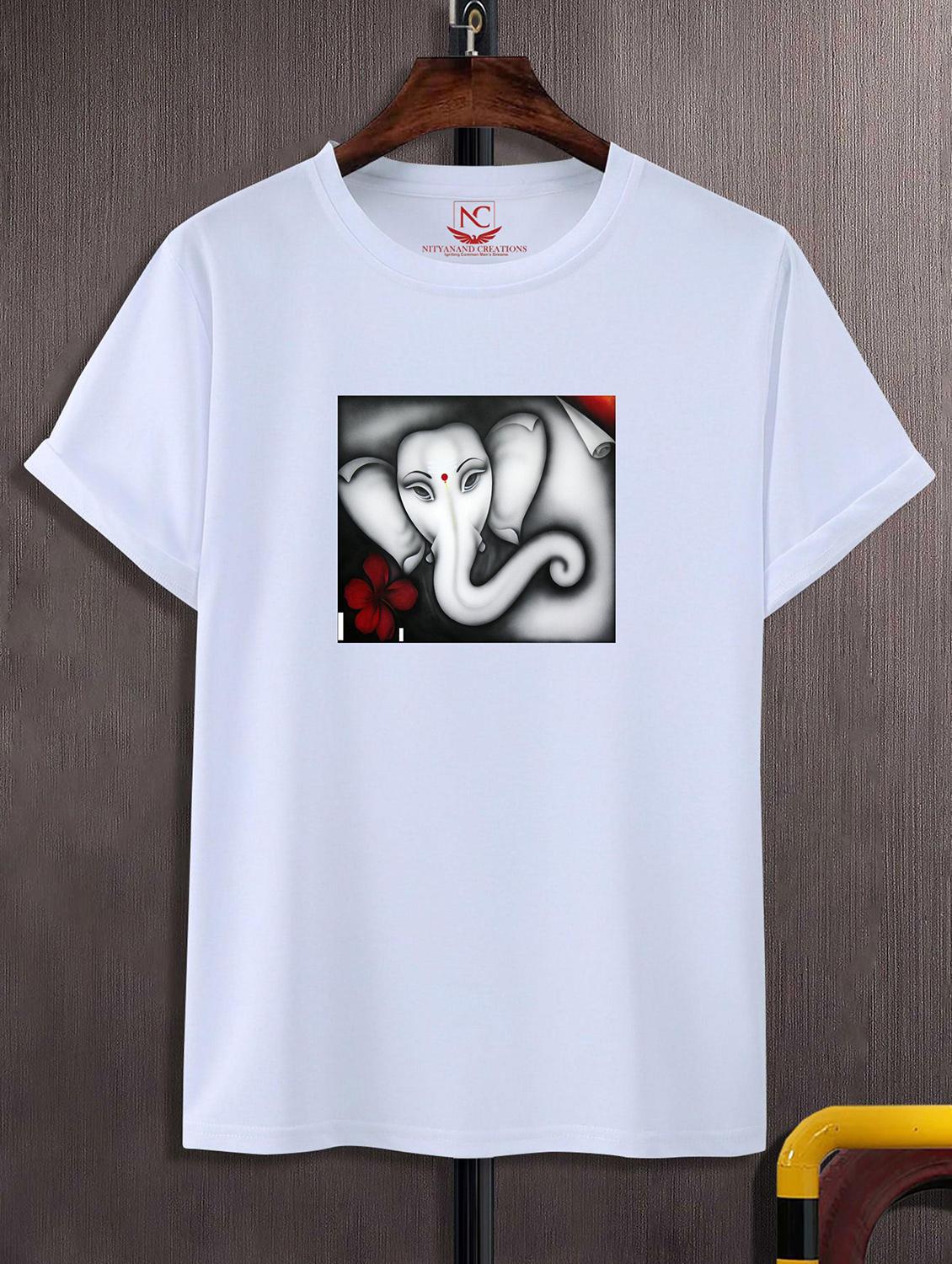 unisex white polyester graphic print t-shirt - 20856600 -  Zoom Image - 0