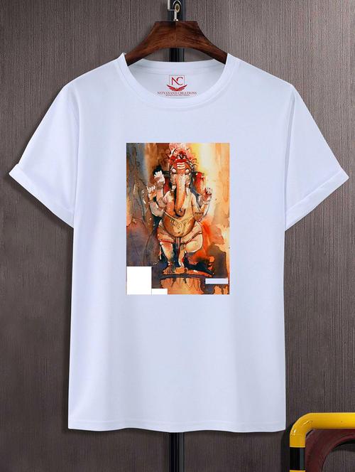unisex white graphic printed t-shirt - 20856604 - Standard Image - 0