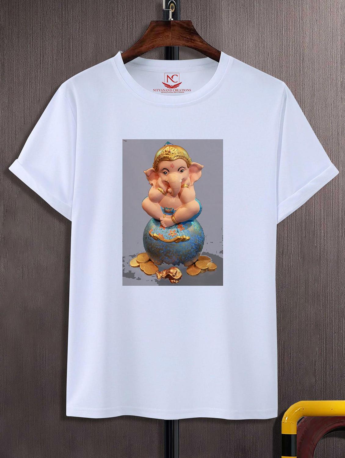 unisex white polyester graphic print t-shirt - 20856605 - Zoom Image - 0
