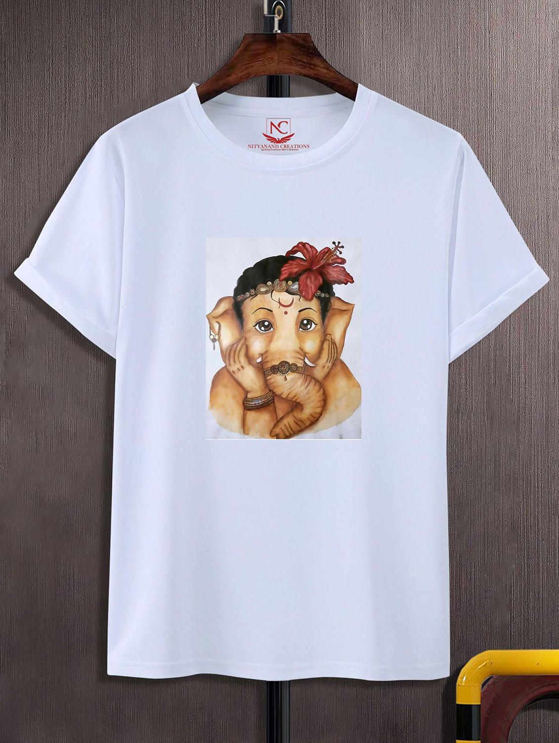 unisex white graphic printed t-shirt - 20856607 -  Zoom Image - 0