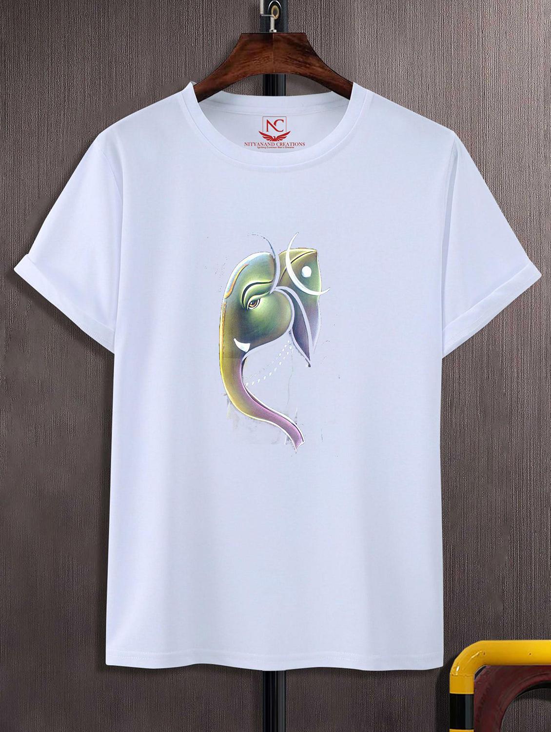 unisex white polyester graphic print t-shirt - 20856614 -  Zoom Image - 0