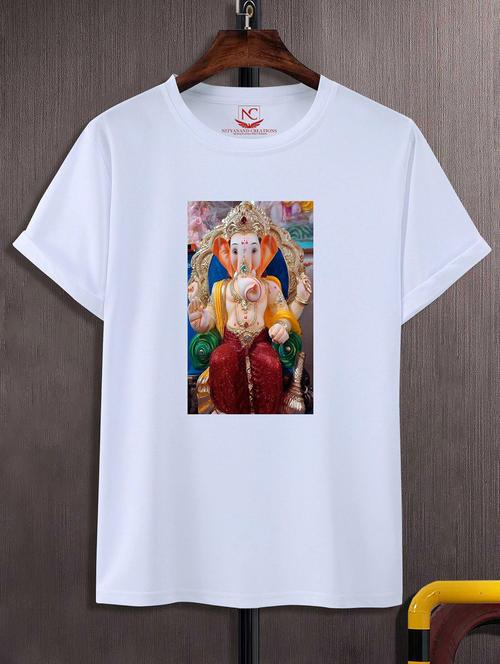 unisex white polyester graphic print t-shirt - 20856620 -  Standard Image - 0