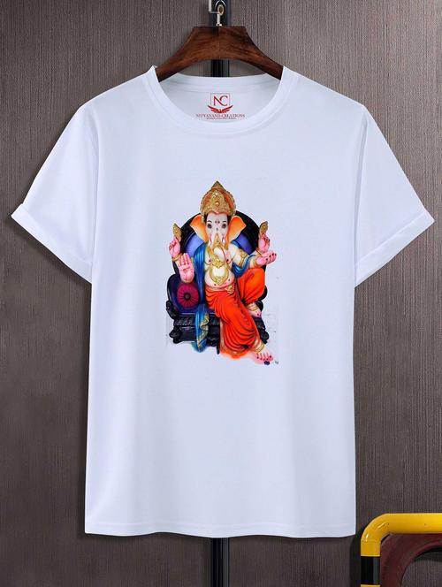 unisex white graphic printed t-shirt - 20856622 -  Standard Image - 0