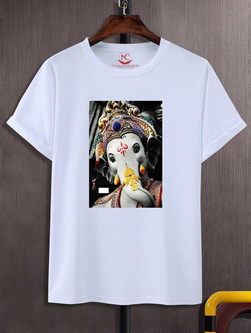 unisex white graphic printed t-shirt - 20856623 - Standard Image - 0