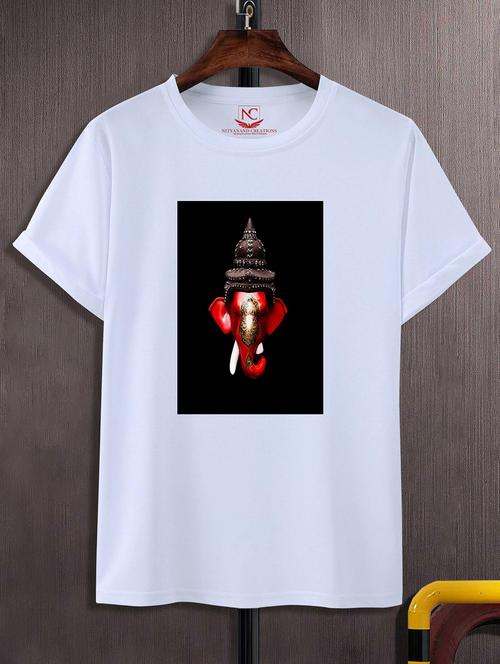 unisex white graphic printed t-shirt - 20856625 -  Standard Image - 0