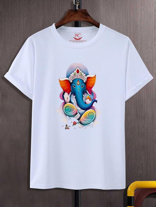 unisex white graphic printed t-shirt - 20856636 -  Standard Image - 0