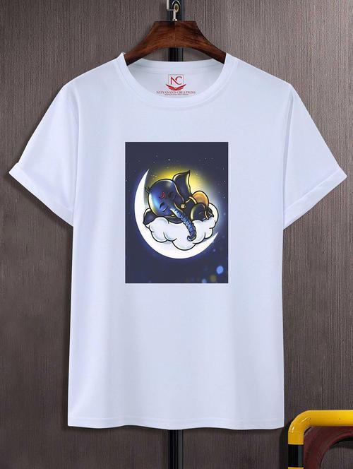 unisex white graphic printed t-shirt - 20856638 - Standard Image - 0