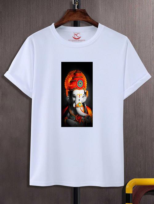 unisex white graphic printed t-shirt - 20856639 -  Standard Image - 0