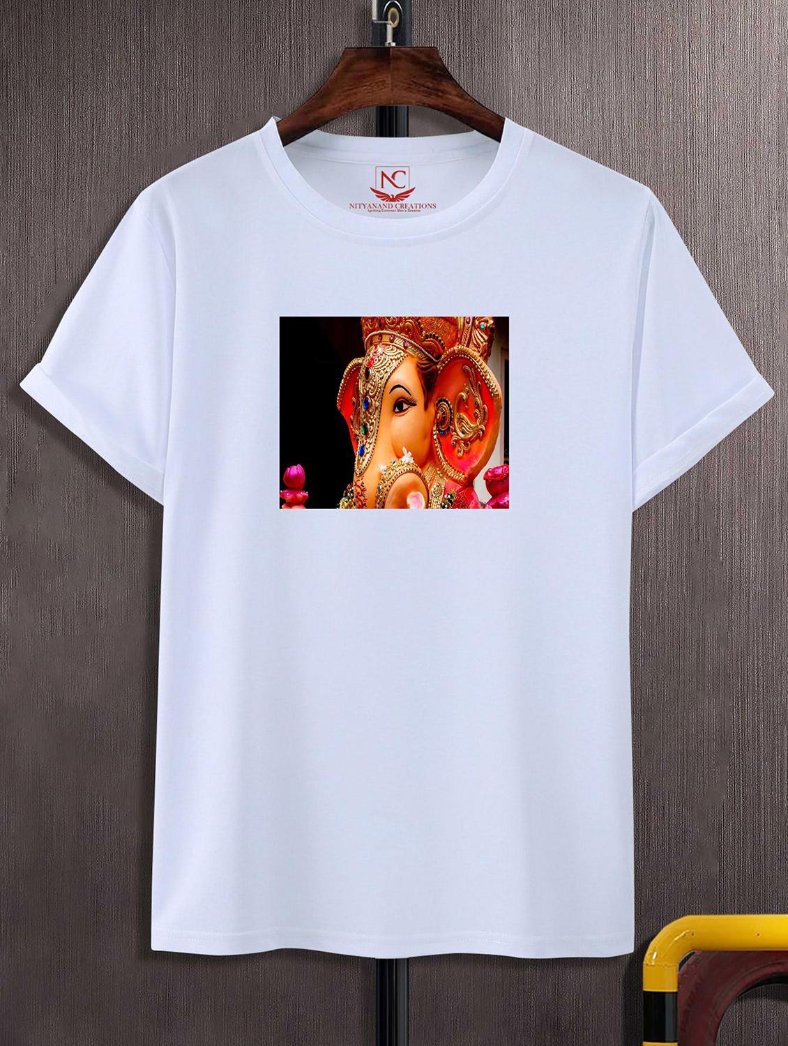 unisex white polyester graphic print t-shirt - 20856641 - Zoom Image - 0